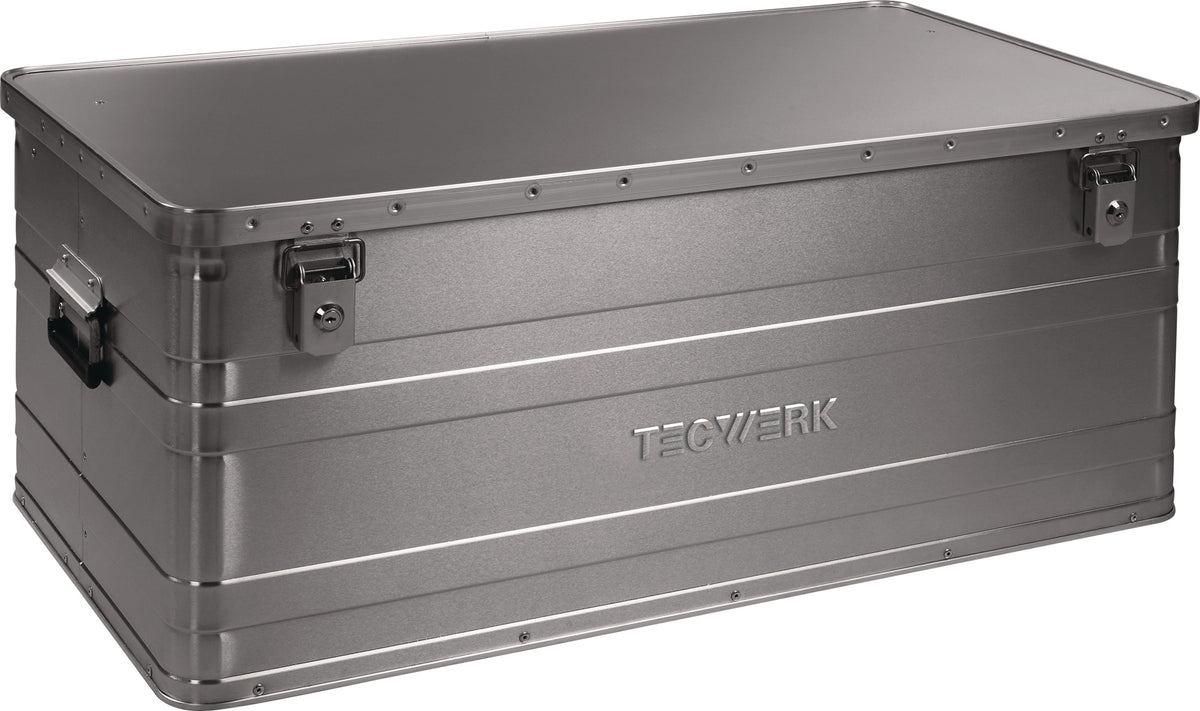 TECWERK Aluminiumbox 29 l mit Klappverschluss und Zylinderschloss, 430 x 330 x 275 mm