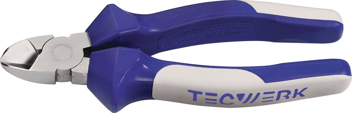 TECWERK Seitenschneider 140 mm, verchromter Kopf, Mehrkomponenten-Hüllen, Spezial-Werkzeugstahl