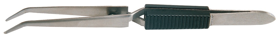 TECWERK Lötkreuzpinzette 160 mm mit gebogenen Spitzen aus Edelstahl – wärmeisolierte Griffe