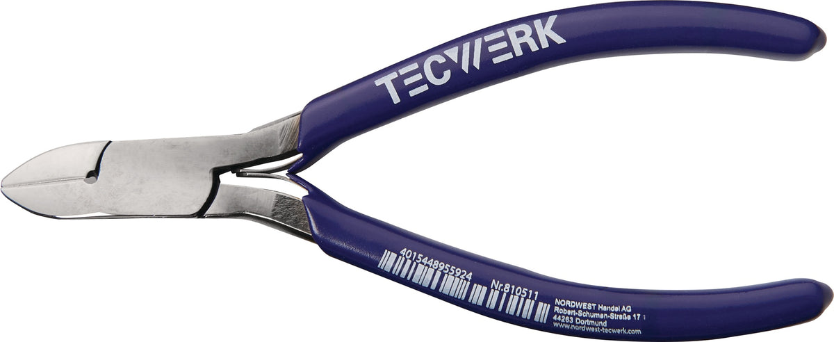TECWERK Elektronik-Seitenschneider 115 mm rund – präzise Zange mit Facette