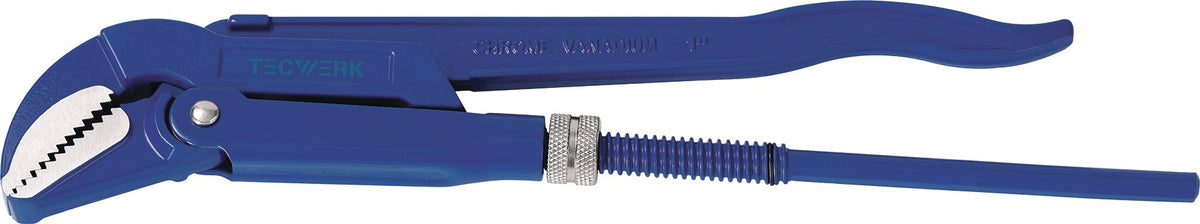 TECWERK Eckrohrzange 320 mm für Rohre bis 1 Zoll – 45° Maulstellung, Chrom-Vanadium-Stahl