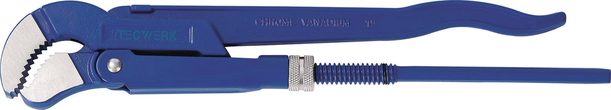TECWERK Eckrohrzange 330 mm für Rohre bis 1 Zoll – S-Maul, Chrom-Vanadium-Stahl
