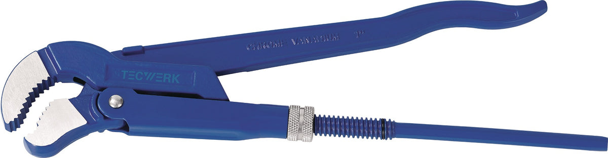 TECWERK Eckrohrzange 330 mm für Rohre bis 1 Zoll – S-Maul, Chrom-Vanadium-Stahl