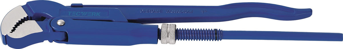 TECWERK Eckrohrzange 330 mm für Rohre bis 1 Zoll – S-Maul, Chrom-Vanadium-Stahl