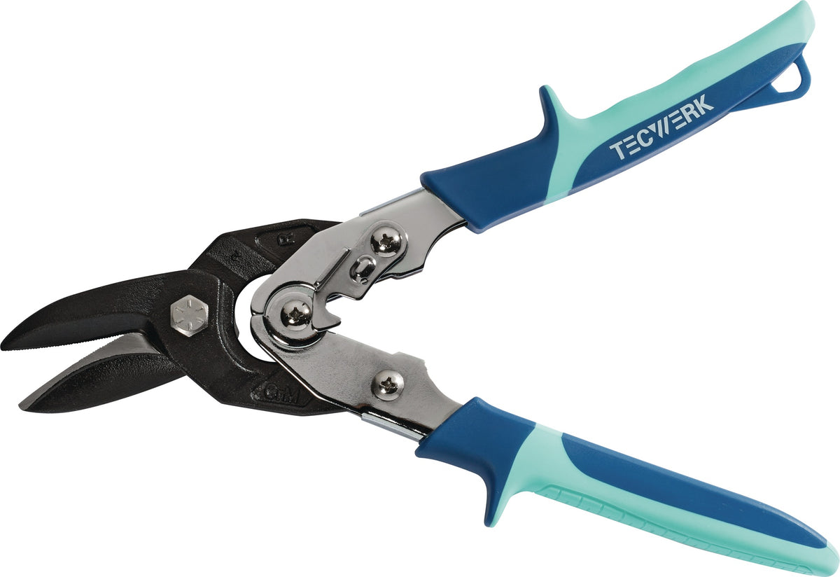 TECWERK Figurenschere 248 mm rechts – Blechschere für präzise Schnitte in Stahl bis 1,2 mm