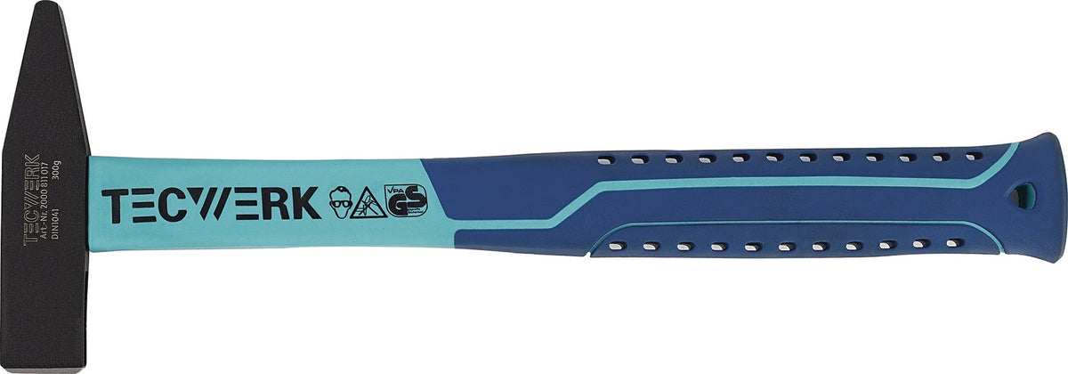 Schlosserhammer 300g Fiberglas TECWERK – DIN 1041, unzerbrechlicher Stiel