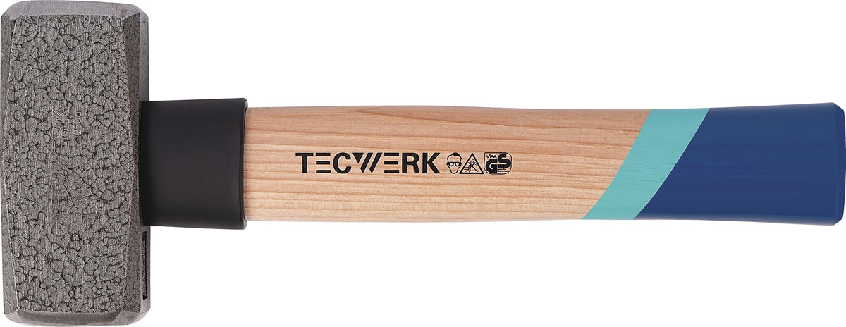 TECWERK Fäustel 1000g Hickory Stiel mit Stielschutzhülse nach DIN 6475