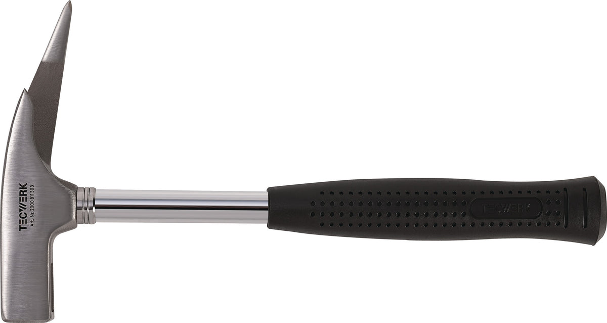 TECWERK Latthammer DIN 7239, 600 g Kopf mit Magnet, geraut, Stahlrohrstiel