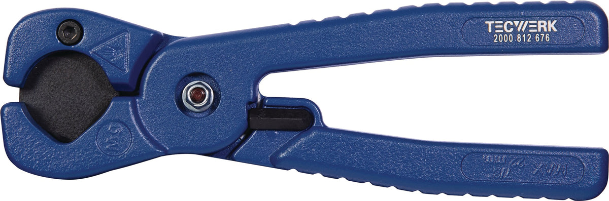 TECWERK Schlauchschere für Rohre 16 mm aus Magnesium-Druckguss – präziser Einhandschnitt
