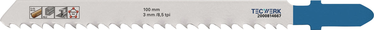 TECWERK Stichsägeblatt HSS 76,5 mm Zahnteilung 1,2 mm für dünne Bleche 5 Stück