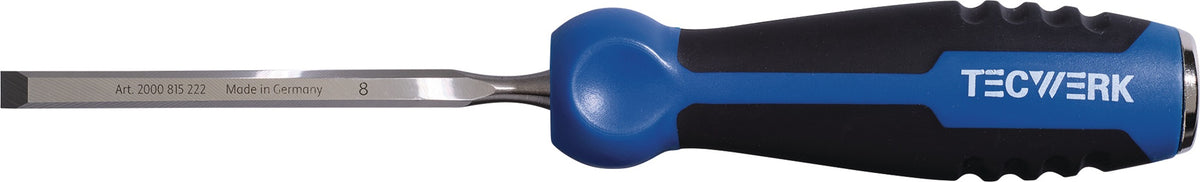TECWERK Stechbeitel 8 mm mit Schlagknopf aus CV-Stahl – feingeschliffene Klinge