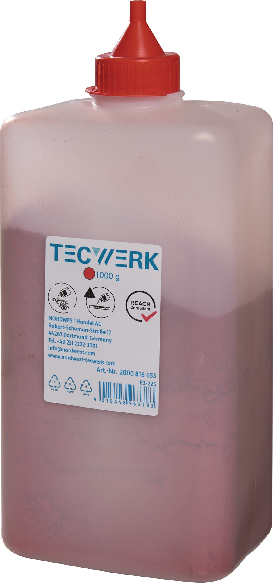 TECWERK Schlagschnurkreide 250g weiß in Kunststoffflasche mit Einfüllstutzen