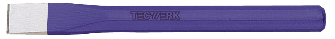 TECWERK Fliesenmeißel flach 8 mm Schaft, 10 mm Schneide, 100 mm, Chrom-Vanadium-Stahl