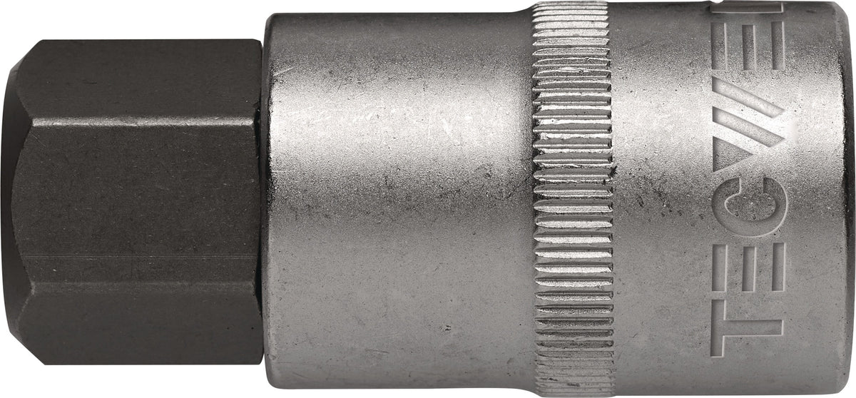 TECWERK Steckschlüsseleinsatz 1/2 Zoll Innen-6-kant SW 4 mm, Länge 55 mm, Chrom-Vanadium-Stahl