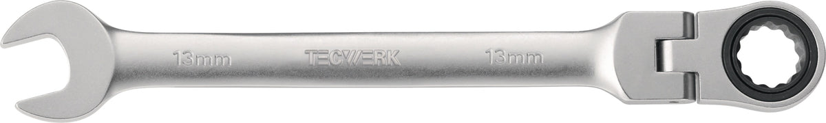 TECWERK Maulringratschenschlüssel SW 8 mm, Ringseite flexibel, 72 Zähne, CV-Stahl