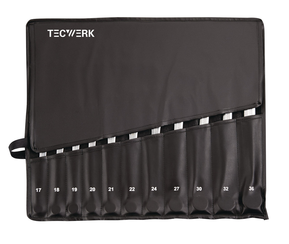 TECWERK Ringmaulschlüsselsatz 8-teilig SW 8-19 mm Form A CV-Stahl in Rolltasche