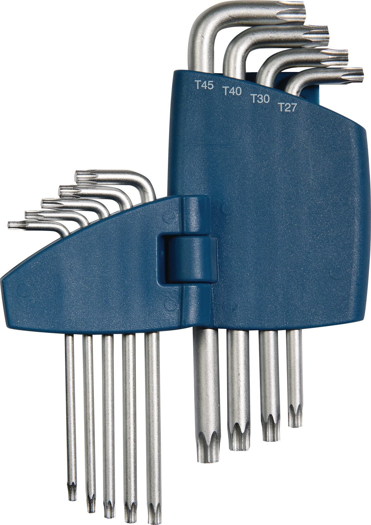 TECWERK Winkelschraubendrehersatz 9-teilig T9-T45 aus S2-Stahl mit Kunststoffhalter