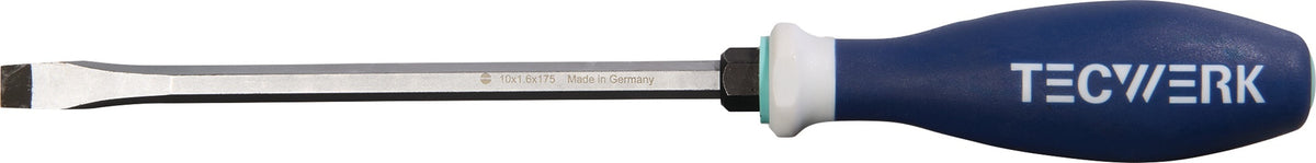 TECWERK Schlitzschraubendreher Schneidenbreite 5,5 mm, Sechskantklinge 100 mm, 3K-Griff