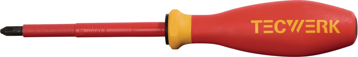 TECWERK VDE-Schraubendreher PH 0, 60 mm Klinge, isoliert, Mehrkomponentengriff