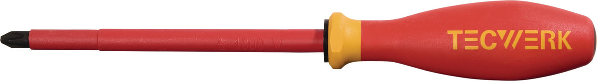 TECWERK VDE-Schraubendreher PH 0, 60 mm Klinge, isoliert, Mehrkomponentengriff