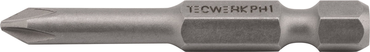 TECWERK Bit P829113 PH 1, 25 mm, 1/4 Zoll Sechskant, S2-Stahl