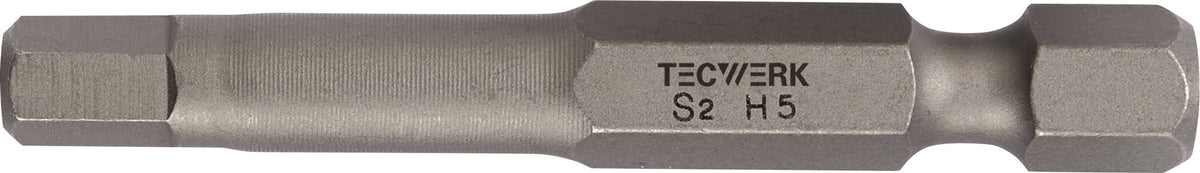 TECWERK Bit P829174 1/4 Zoll 2 mm, Länge 25 mm, S2-Stahl, 10er-Pack