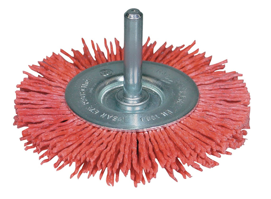 TECWERK Rundbürste 75 mm Nylon Körnung 80 für Holz, Stahl und INOX