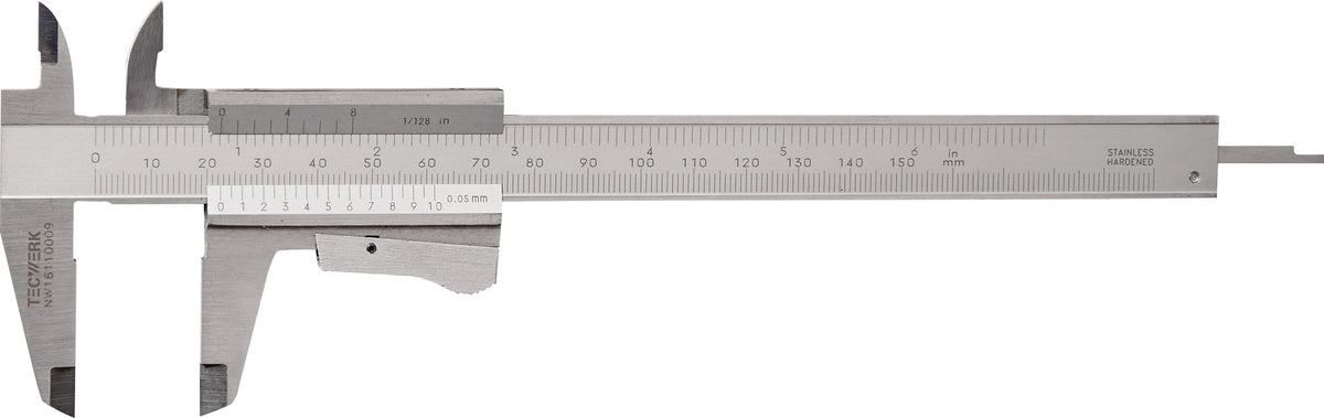 TECWERK Taschenmessschieber DIN 862 70 mm mit Schlosseck und Feststellschraube