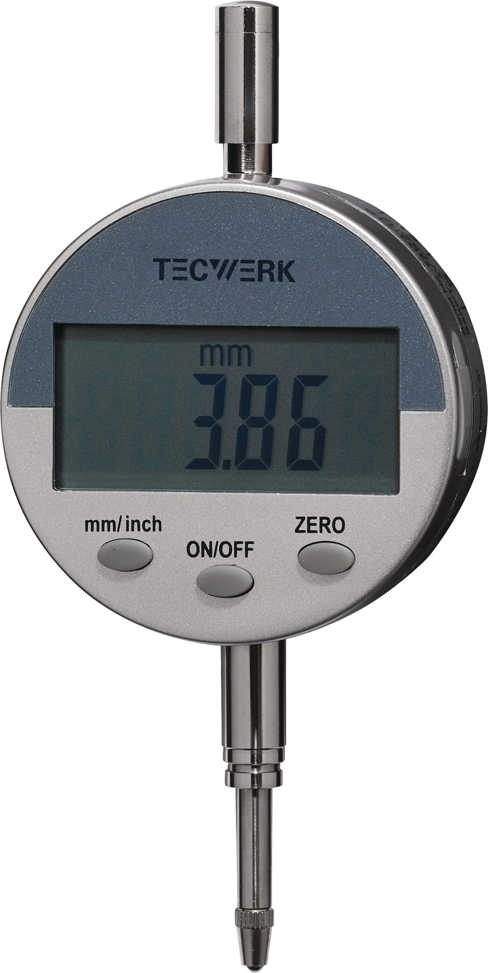 TECWERK Digitale Messuhr 12,5 mm mit 5-stelliger LCD-Anzeige und 0,01 mm Ablesung