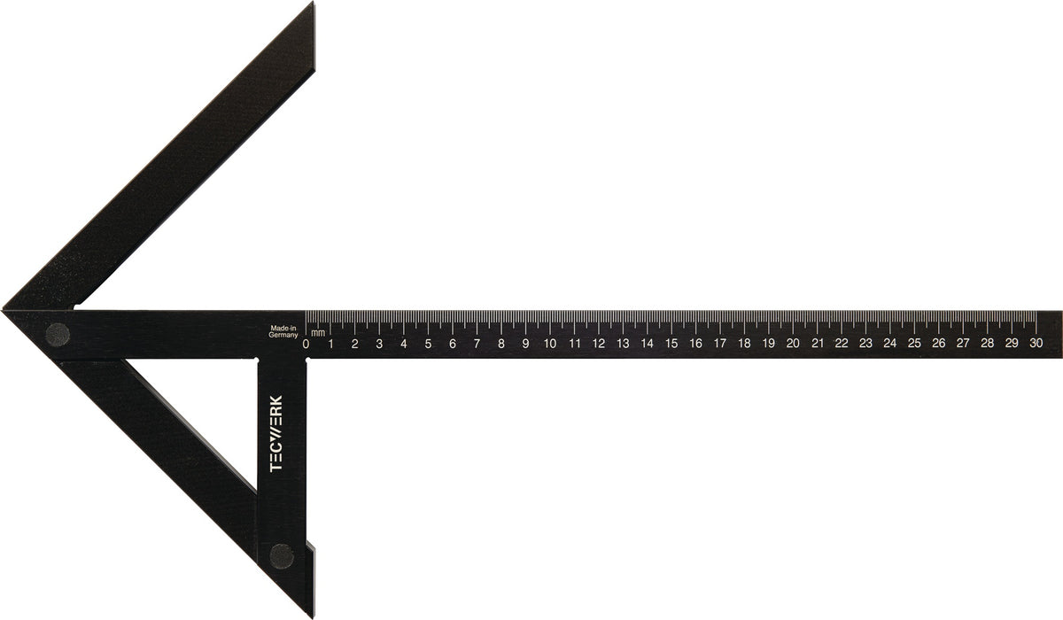 TECWERK Zentrierwinkel Schenkellänge 100x70 mm – Präzisionsausführung, schwarz eloxiert