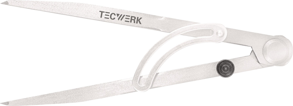 TECWERK Spitzzirkel 150 mm mit Nietscharnier und gehärteten Spitzen