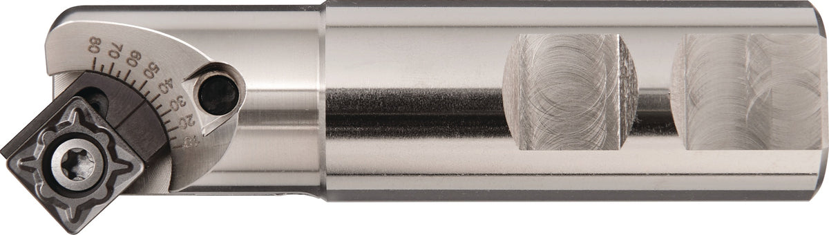 TECWERK Fasenfräser Ø 31 mm, Schaft-Ø 25 mm, vernickelt, mit Innenkühlung, verstellbar 10°–80°, für Wendeplatten TCMT/SCMT
