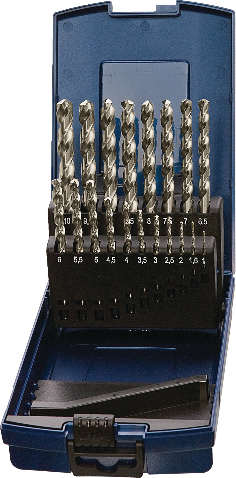 TECWERK Spiralbohrersatz 50-teilig HSS DIN 338 Typ N 1-5,9 mm in Kunststoffkassette