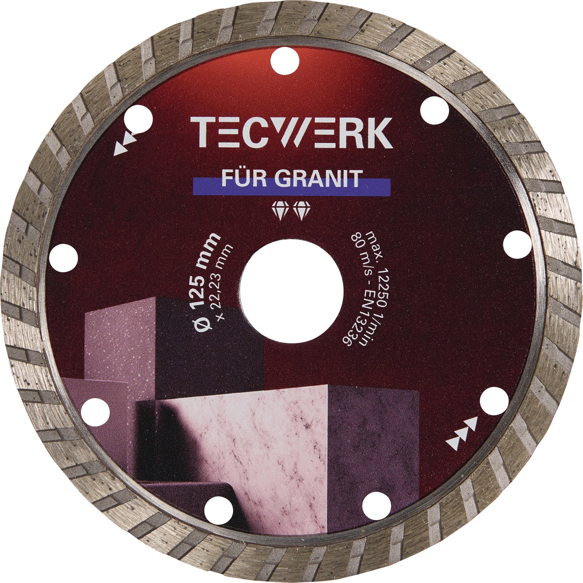 TECWERK Diamanttrennscheibe GRANIT 115 mm Turbo-Segment für Winkelschleifer