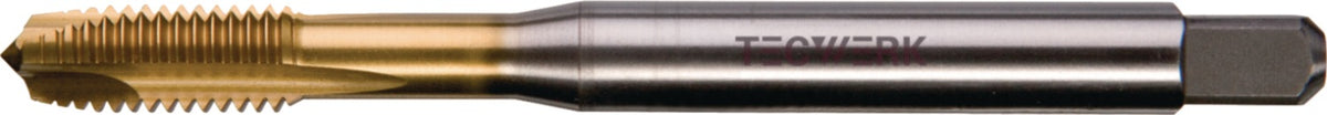 TECWERK Maschinengewindebohrer DIN 371B M3x0,5mm HSS-Co TiN 6H – für Durchgangsgewinde