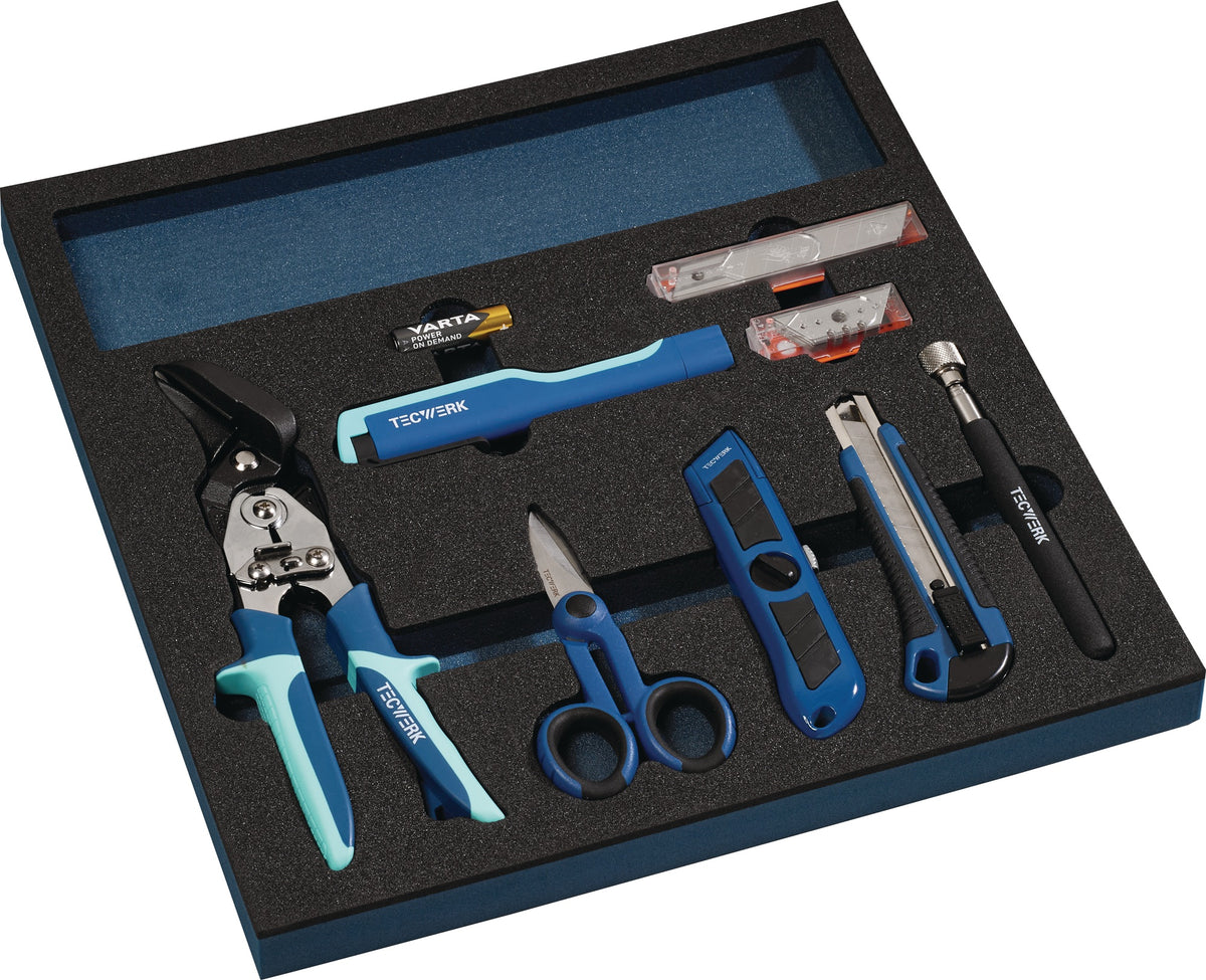 TECWERK Werkzeugmodul 12-teilig 2/3-Modul bestückt mit Werkstattzubehör LD45