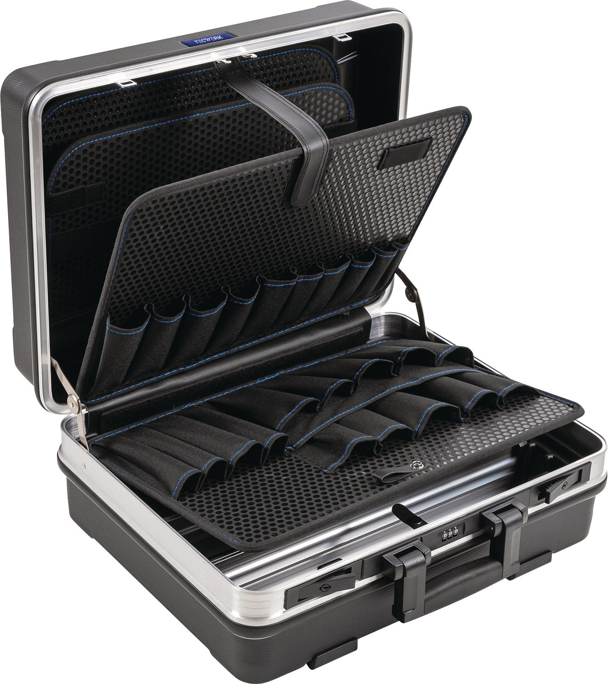 TECWERK Schalenkoffer B470xT200xH365mm 34,3 l ABS-Kunststoff mit Alu-Rahmen