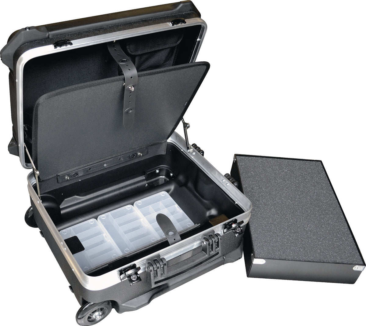 TECWERK Schalenkoffer rollbar 64 l HDPE mit TSA-Schloss und Aluminiumrahmen