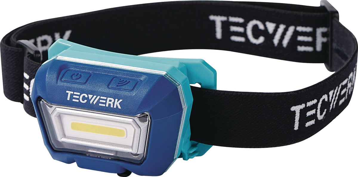 TECWERK LED-Kopfleuchte 3,8 V 1600 mAh 3 W mit Sensorfunktion und 2 Leuchtstufen