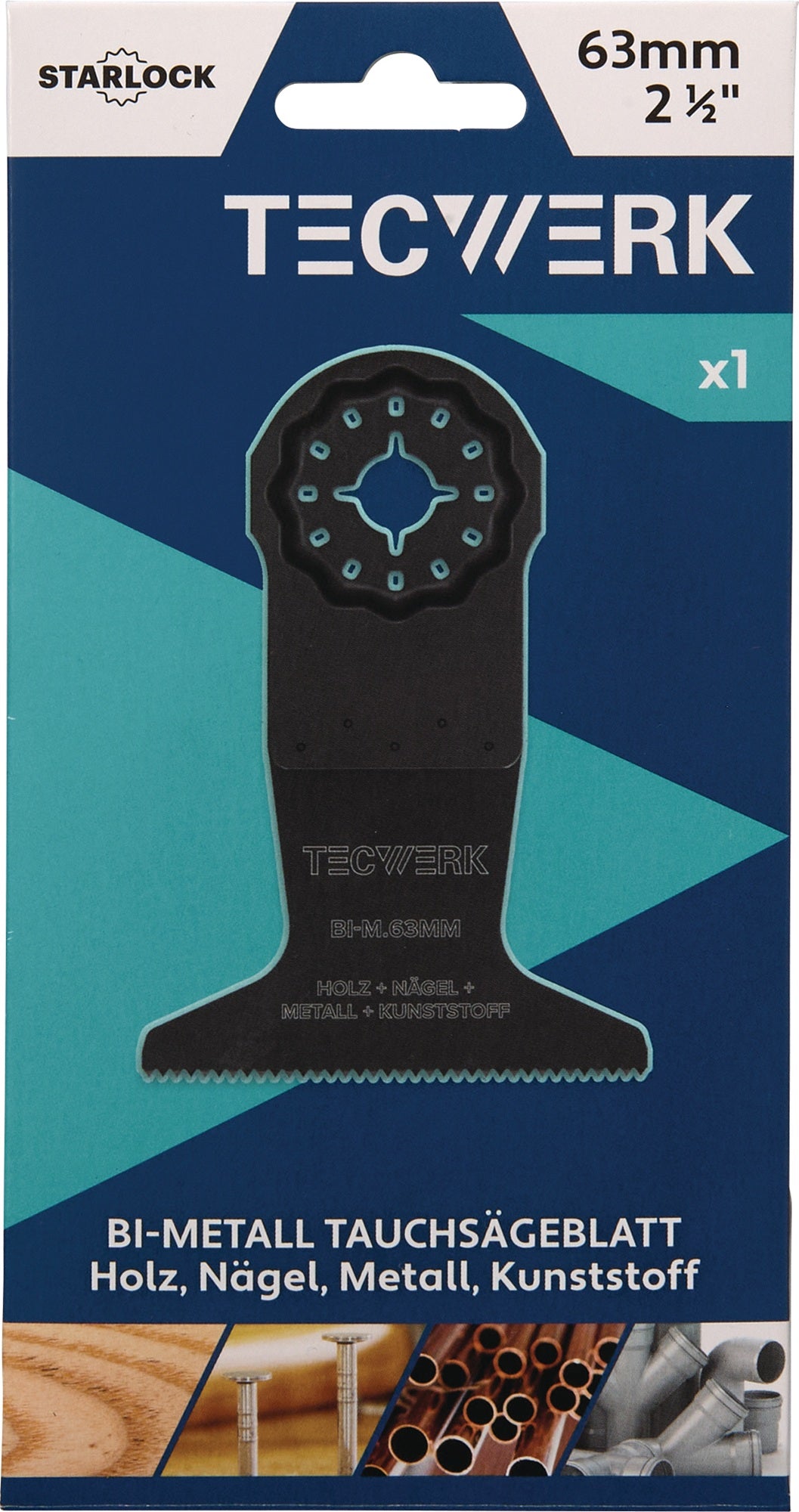 TECWERK Tauchsägeblatt 63 mm Starlock – Eintauchtiefe 40 mm für Holz, Nägel & Leichtmetall