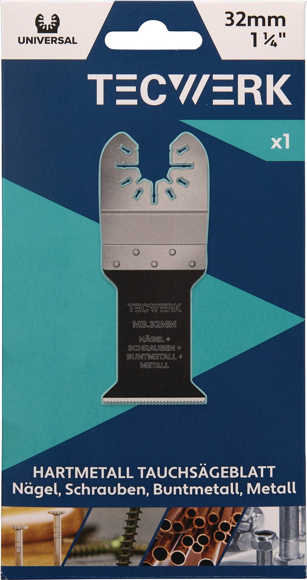 TECWERK Tauchsägeblatt 32 mm Breite, 46 mm Eintauchtiefe, Universalaufnahme