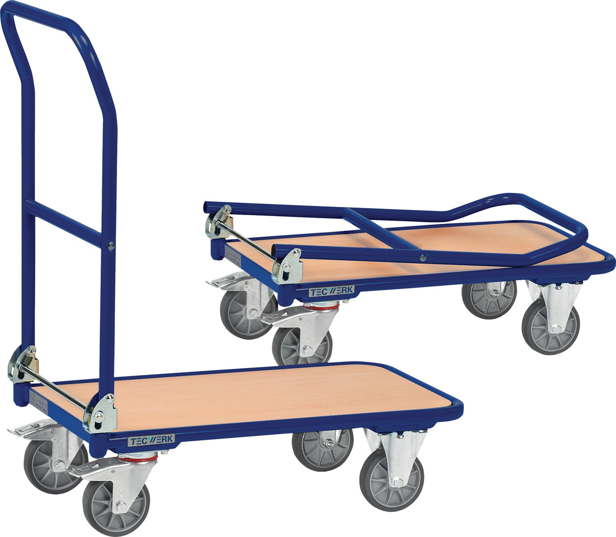 TECWERK Plattformwagen Ladefläche 720x450 mm Stahlrohr taubenblau, 250 kg