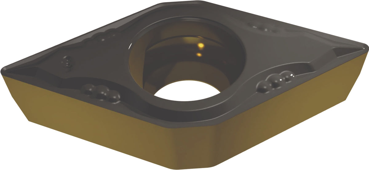 TECWERK Wendeschneidplatte DCMT070202-F PMK30 für Schlichtbearbeitung, 10er-Pack