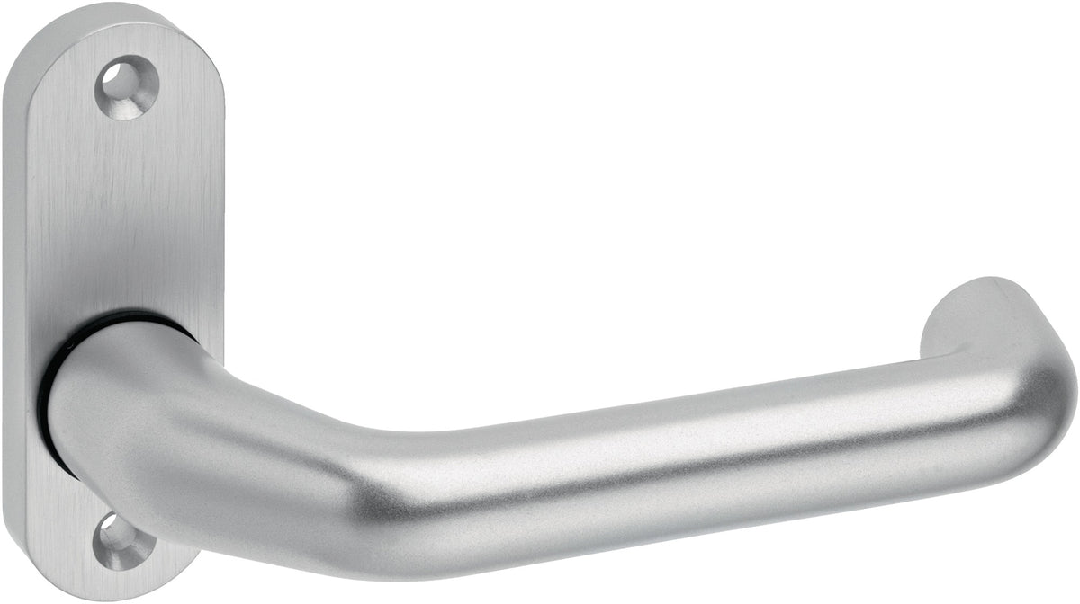 EDI Profiltürdrückerlochteil 1391/0000 Aluminium F1 oval 8 mm gekröpft – fest-drehbar für Rahmentüren