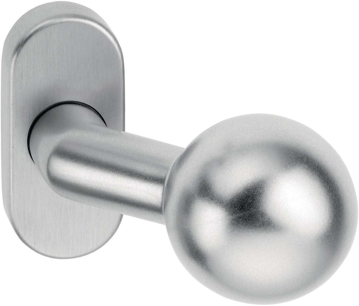EDI Profiltür-Knopf 2033/4020 – Fester Alu-Türknopf mit ovaler Rosette, verdeckte Verschraubung, DIN L/R