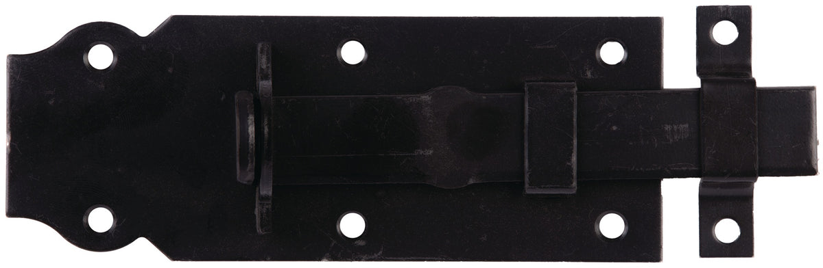 GAH Schlossriegel 120 mm, gerade, Stahl verzinkt, schwarz kunststoffbeschichtet