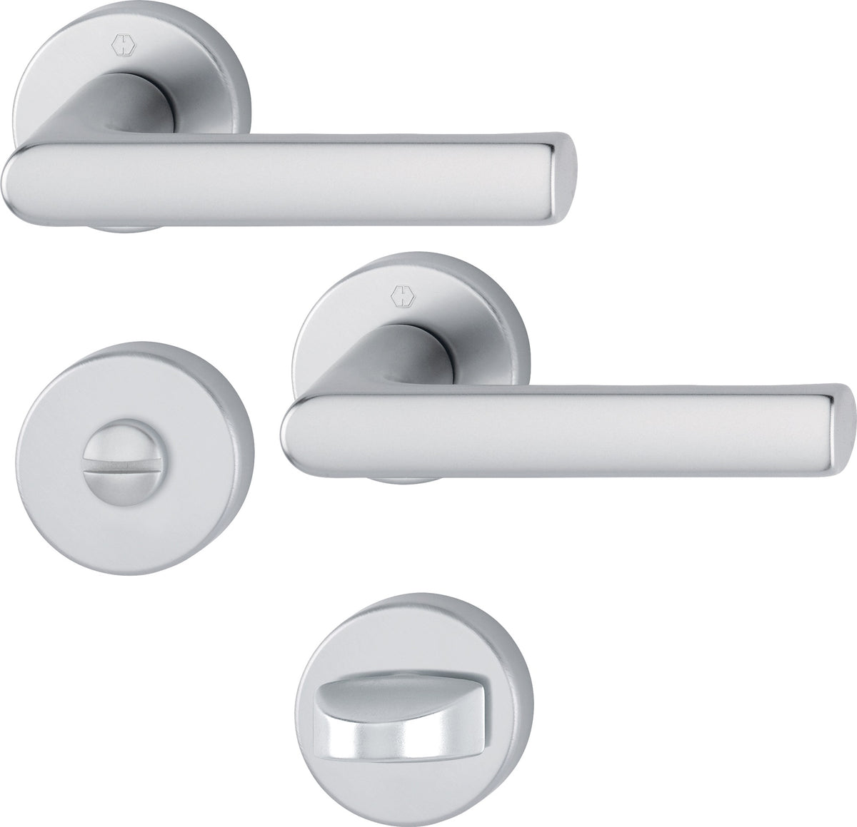 HOPPE Rosettengarnitur Hamburg 1700 Aluminium F1 DIN L/R – SchnellstiftPlus Türbeschlag