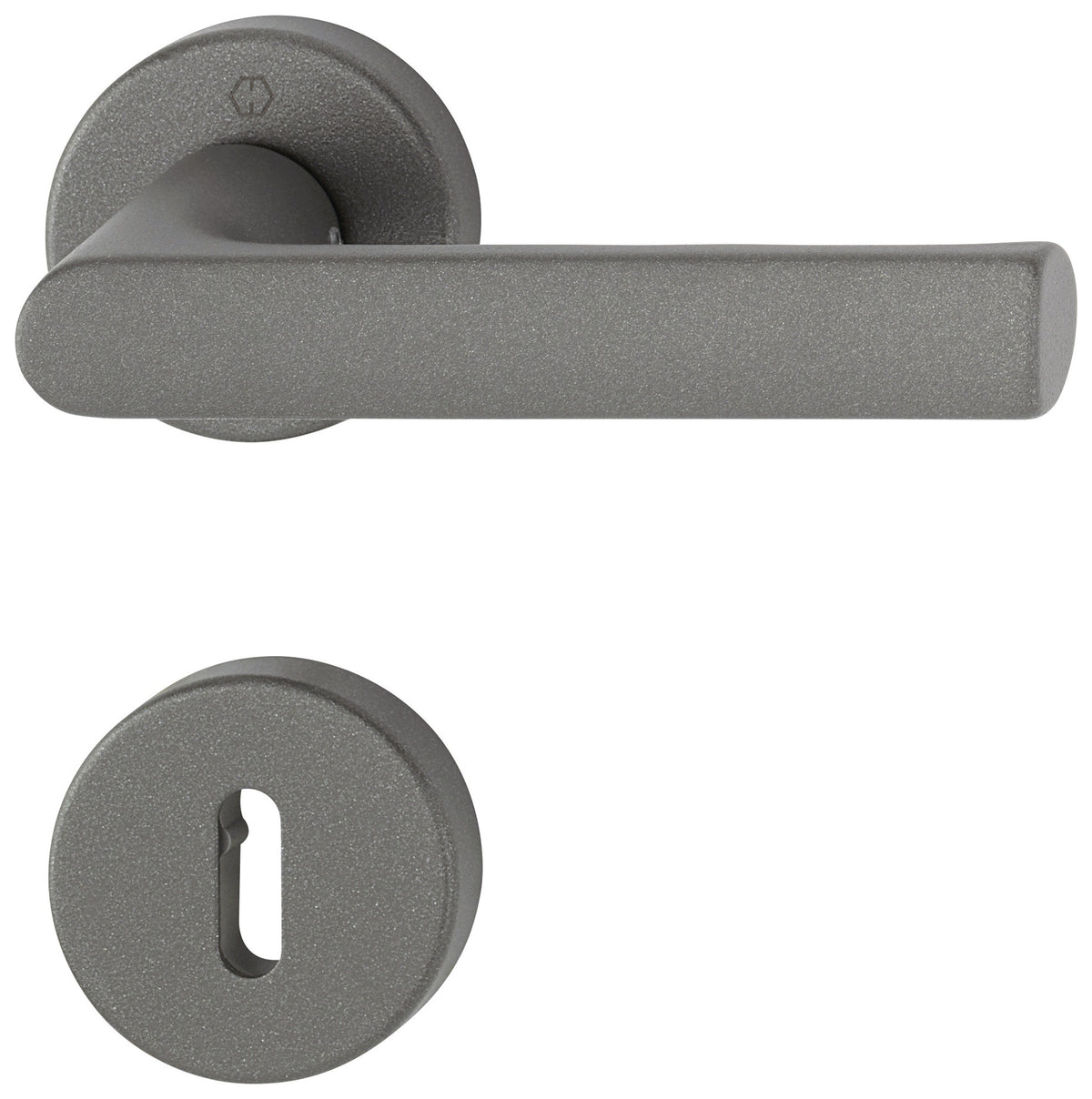 HOPPE Rosettengarnitur Hamburg 1700/42KB/42KBS Aluminium F7302 Struktur DIN L/R D/D