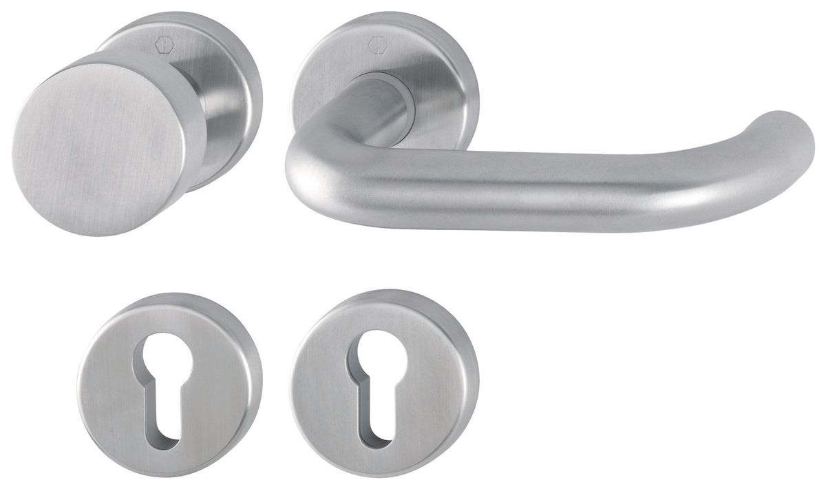 HOPPE Rosettengarnitur Paris E58 Edelstahl U-Form PZ für Innentüren 67-72 mm