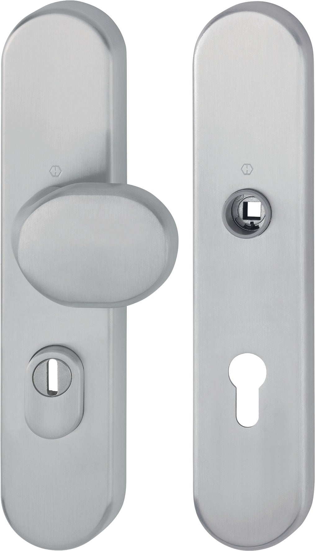 HOPPE Schutzgarnitur E86G/3332ZA/3310 – Edelstahl, ES1 (SK2), 92 mm, für Türstärke 67-77 mm
